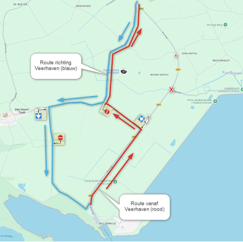 Omleidingsroute gemotoriseerd verkeer werkzaamheden Pontweg-redoute